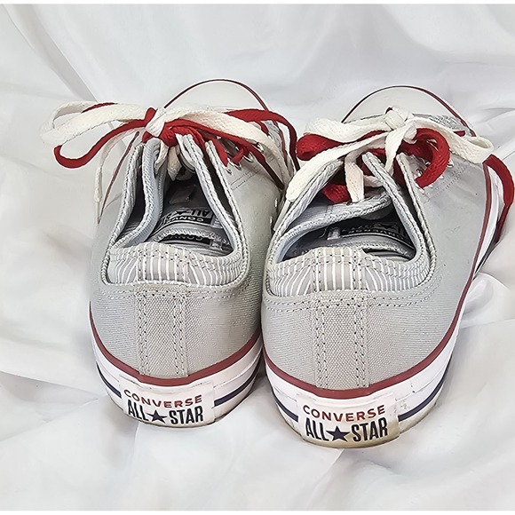 CONVERSE  Double Upper  Grey & White‎ Sneakers Red And White Laces- Size 9 - Picture 4 of 11